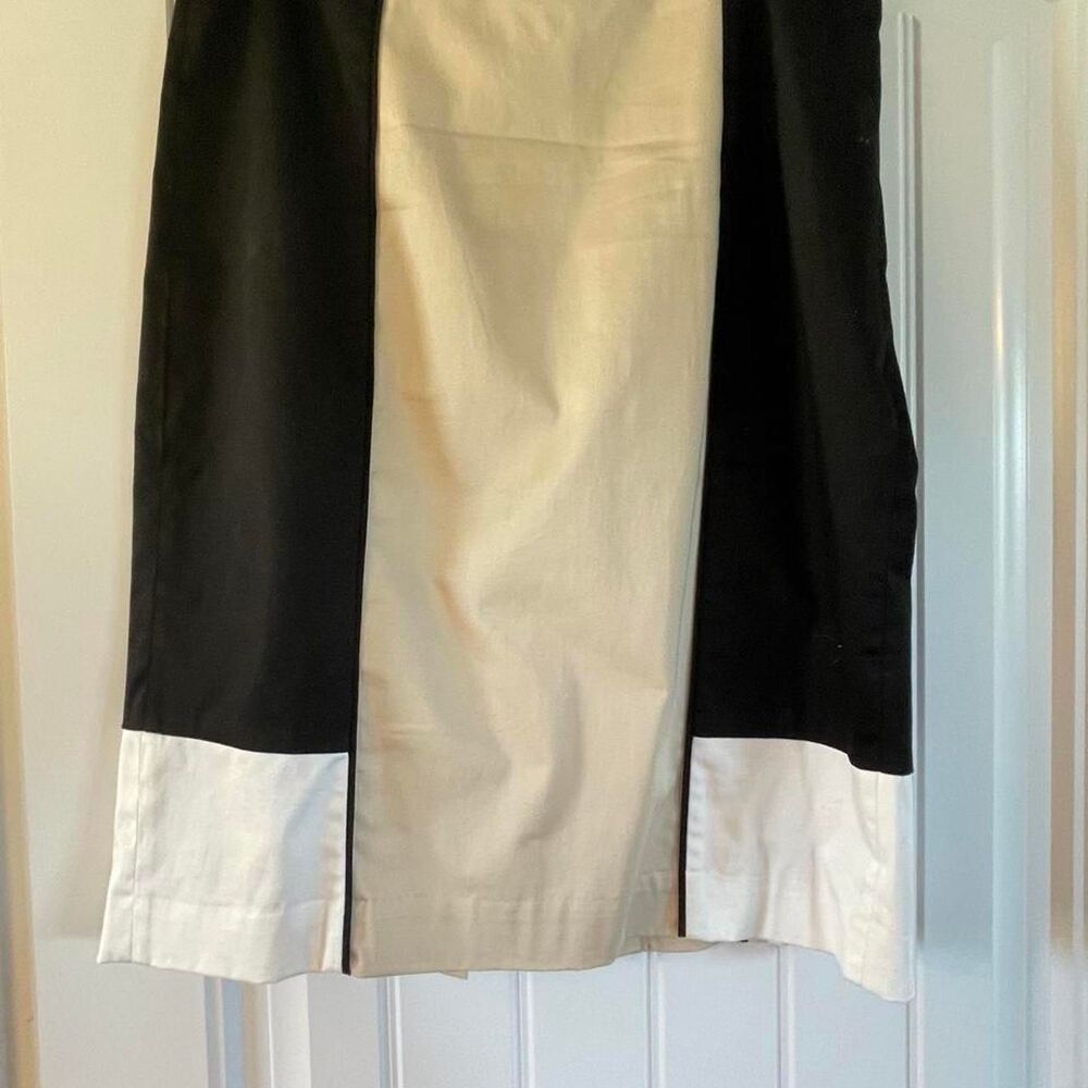 White House Black Market Colorblock Pencil Skirt Tan Black White Size 10
